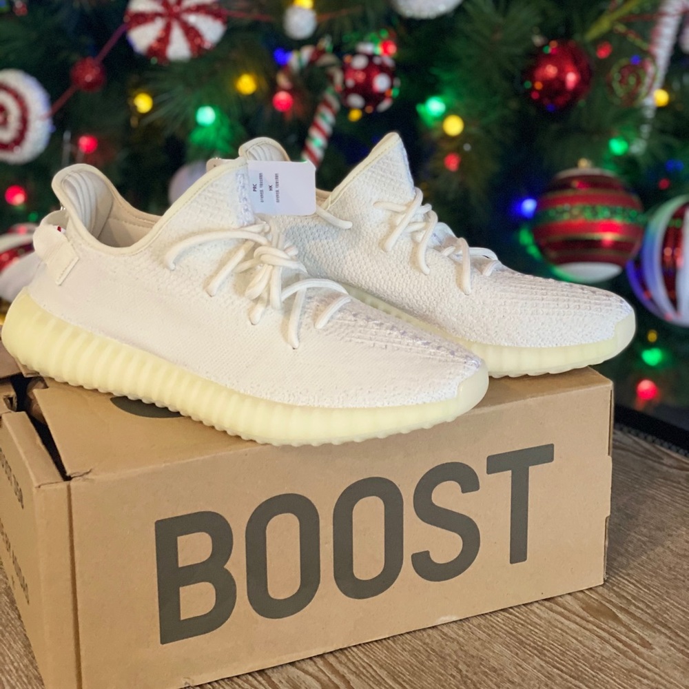 All white Yeezys. Boost 350